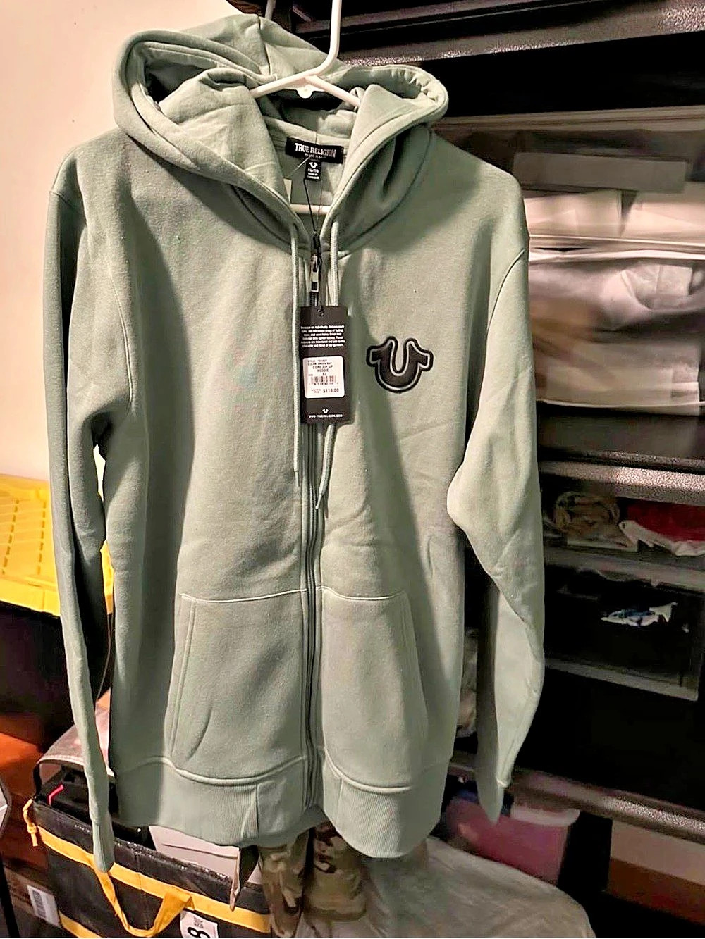 True Religion Core Zip Up Hoodie Men's Green extra large